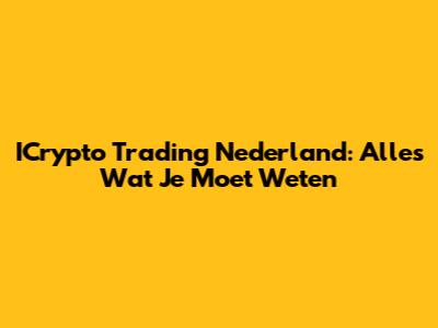 ICrypto Trading Nederland: Alles Wat Je Moet Weten