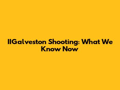 IIGalveston Shooting: What We Know Now