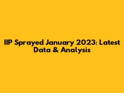 IIP Sprayed January 2023: Latest Data & Analysis