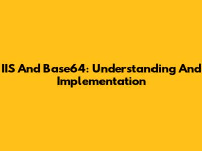 IIS And Base64: Understanding And Implementation