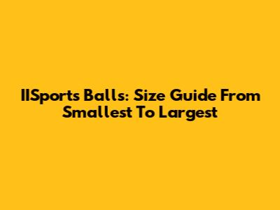 IISports Balls: Size Guide From Smallest To Largest