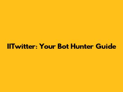 IITwitter: Your Bot Hunter Guide