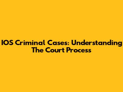 IOS Criminal Cases: Understanding The Court Process
