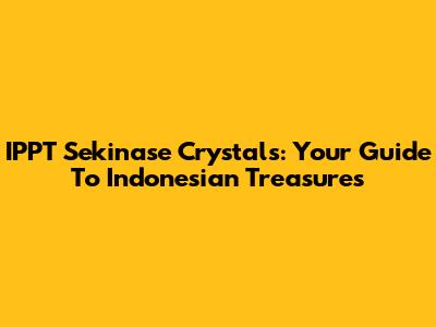 IPPT Sekinase Crystals: Your Guide To Indonesian Treasures