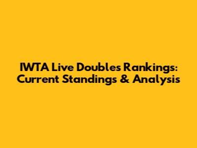 IWTA Live Doubles Rankings: Current Standings & Analysis