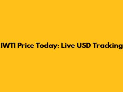 IWTI Price Today: Live USD Tracking