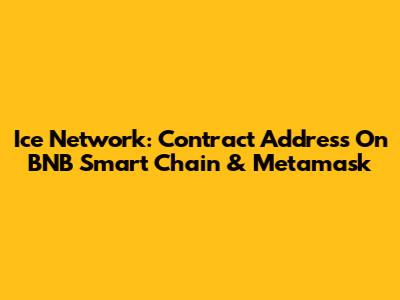 Ice Network: Contract Address On BNB Smart Chain & Metamask