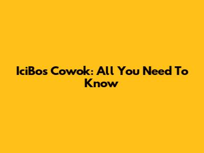 IciBos Cowok: All You Need To Know