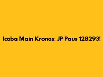 Icoba Main Kronos: JP Paus 128293!
