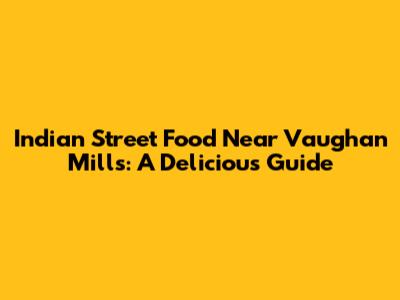 Indian Street Food Near Vaughan Mills: A Delicious Guide