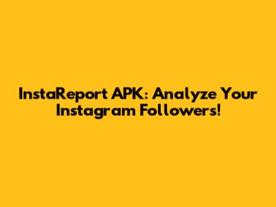 InstaReport APK: Analyze Your Instagram Followers!