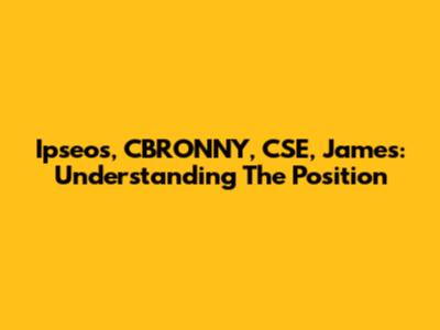 Ipseos, CBRONNY, CSE, James: Understanding The Position