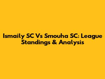 Ismaily SC Vs Smouha SC: League Standings & Analysis