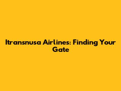 Itransnusa Airlines: Finding Your Gate
