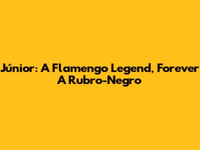 Júnior: A Flamengo Legend, Forever A 'Rubro-Negro'