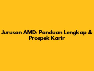 Jurusan AMD: Panduan Lengkap & Prospek Karir