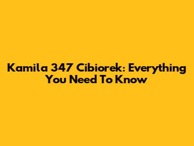 Kamila 347 Cibiorek: Everything You Need To Know