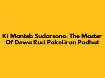 Ki Manteb Sudarsono: The Master Of Dewa Ruci Pakeliran Padhat