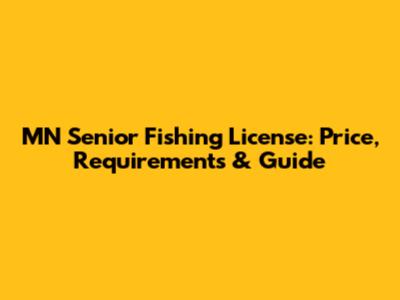 MN Senior Fishing License: Price, Requirements & Guide