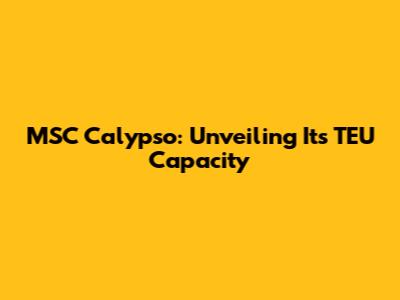MSC Calypso: Unveiling Its TEU Capacity