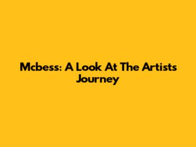 Mcbess: A Look At The Artist's Journey