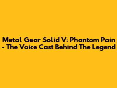 Metal Gear Solid V: Phantom Pain - The Voice Cast Behind The Legend