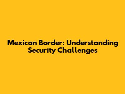 Mexican Border: Understanding Security Challenges