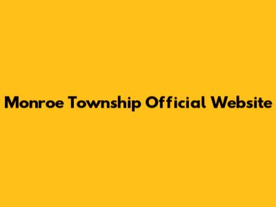 Monroe Township Official Website
