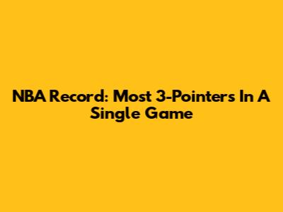 NBA Record: Most 3-Pointers In A Single Game
