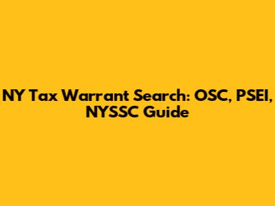 NY Tax Warrant Search: OSC, PSEI, NYSSC Guide