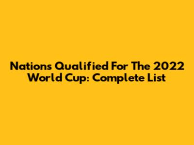 Nations Qualified For The 2022 World Cup: Complete List