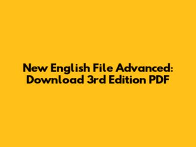 New English File Advanced: Download 3rd Edition PDF