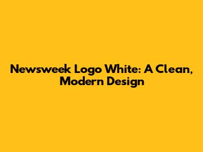 Newsweek Logo White: A Clean, Modern Design