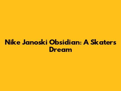 Nike Janoski Obsidian: A Skater's Dream