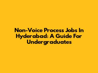 Non-Voice Process Jobs In Hyderabad: A Guide For Undergraduates