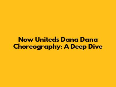 Now United's 'Dana Dana' Choreography: A Deep Dive