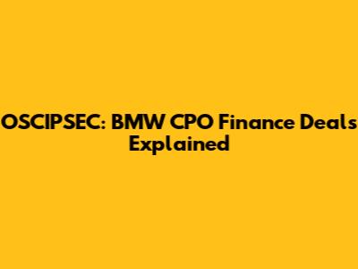 OSCIPSEC: BMW CPO Finance Deals Explained