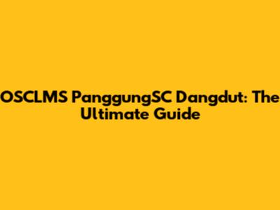 OSCLMS PanggungSC Dangdut: The Ultimate Guide