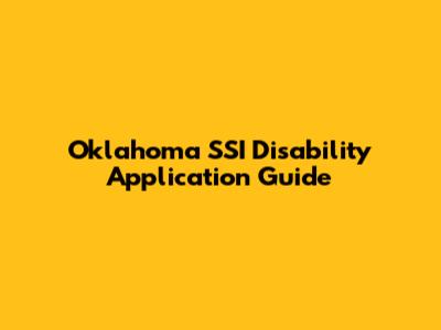 Oklahoma SSI Disability Application Guide