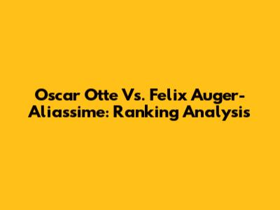 Oscar Otte Vs. Felix Auger-Aliassime: Ranking Analysis