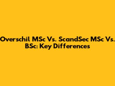 Overschil MSc Vs. ScandSec MSc Vs. BSc: Key Differences