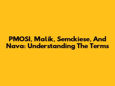 PMOSI, Malik, Semckiese, And Nava: Understanding The Terms