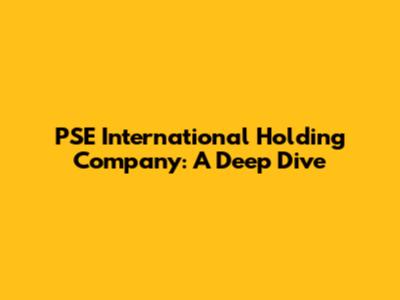 PSE International Holding Company: A Deep Dive