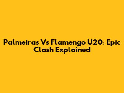 Palmeiras Vs Flamengo U20: Epic Clash Explained