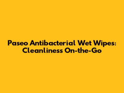 Paseo Antibacterial Wet Wipes: Cleanliness On-the-Go