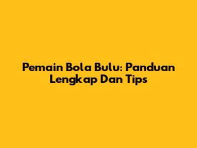 Pemain Bola Bulu: Panduan Lengkap Dan Tips