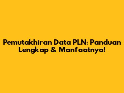 Pemutakhiran Data PLN: Panduan Lengkap & Manfaatnya!