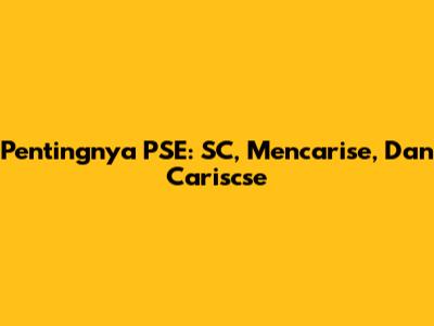 Pentingnya PSE: SC, Mencarise, Dan Cariscse