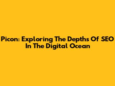 Picon: Exploring The Depths Of SEO In The Digital Ocean