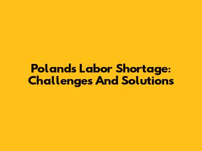 Poland's Labor Shortage: Challenges And Solutions